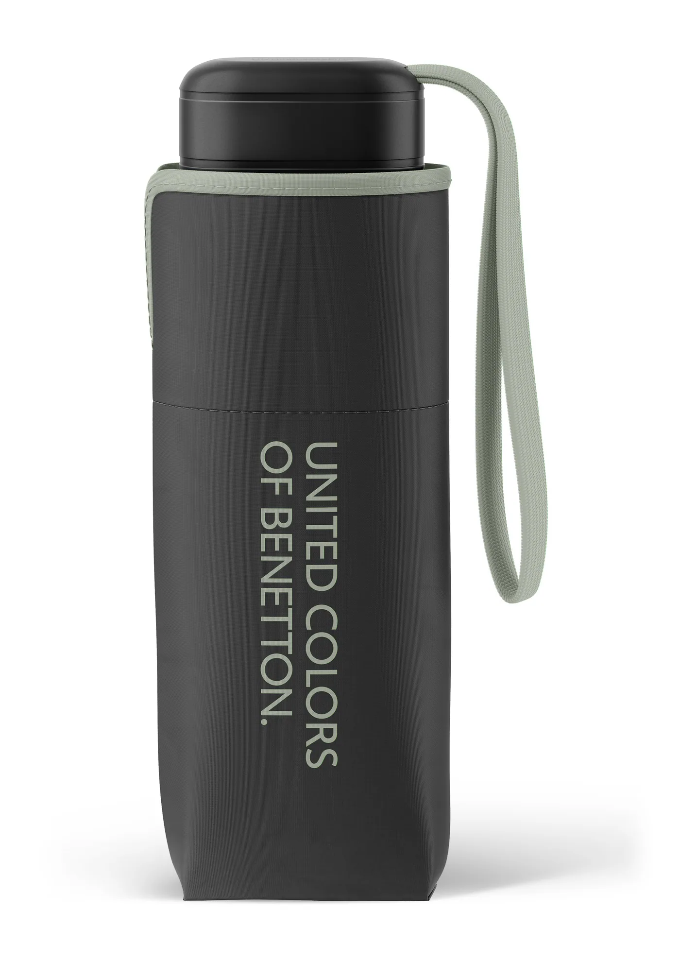 Guarda-chuva Benetton Ultra Mini, Preto e Verde Iceberg